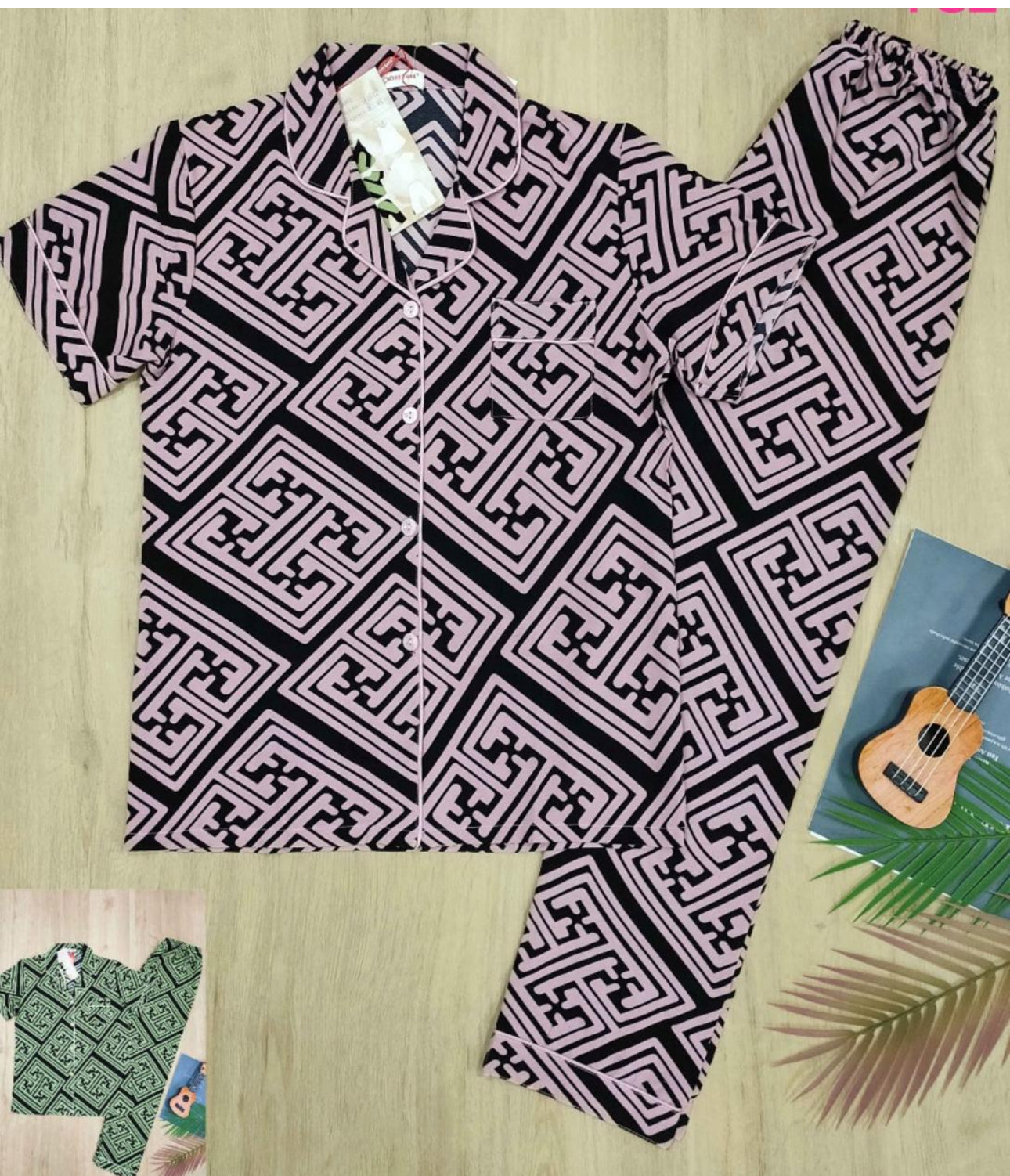 Stylish Geometric Print Co-ord Set for Women – Cotton Two-Piece Set