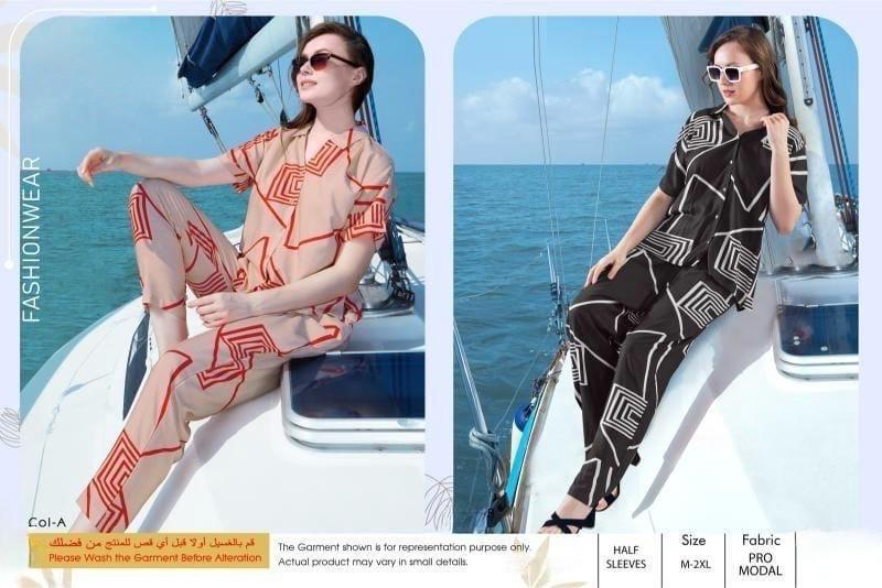 GeoPrint Pro Modal Co-ord Set – Chic Comfort for Everyday Fashion for Girls | Comfortable Women's Clothing UAE | House of Shreenaa