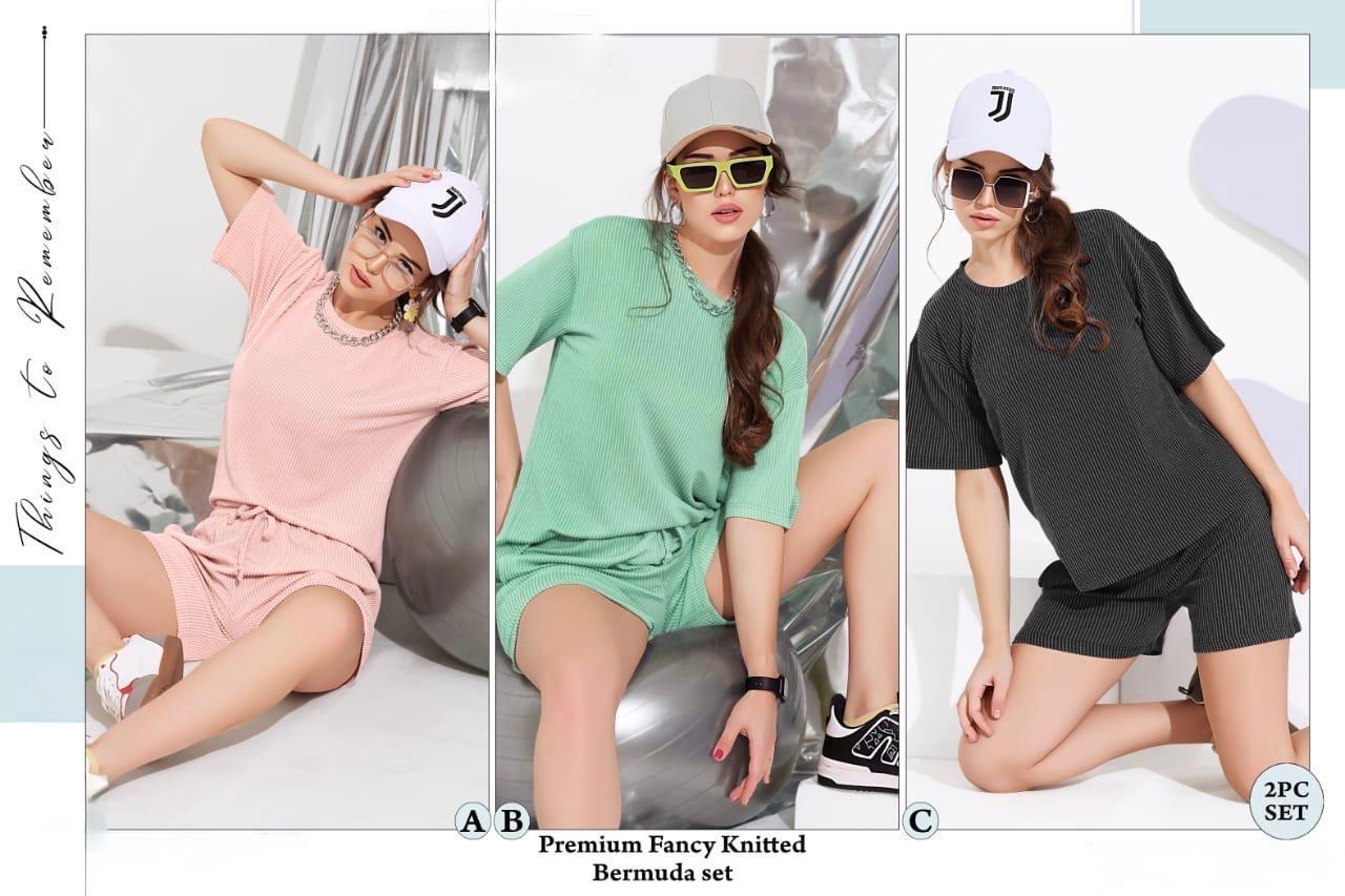 Textured T-Shirt & Shorts Set – Stylish Comfort for Girls | Comfortable Women's Clothing UAE | House of Shreenaa