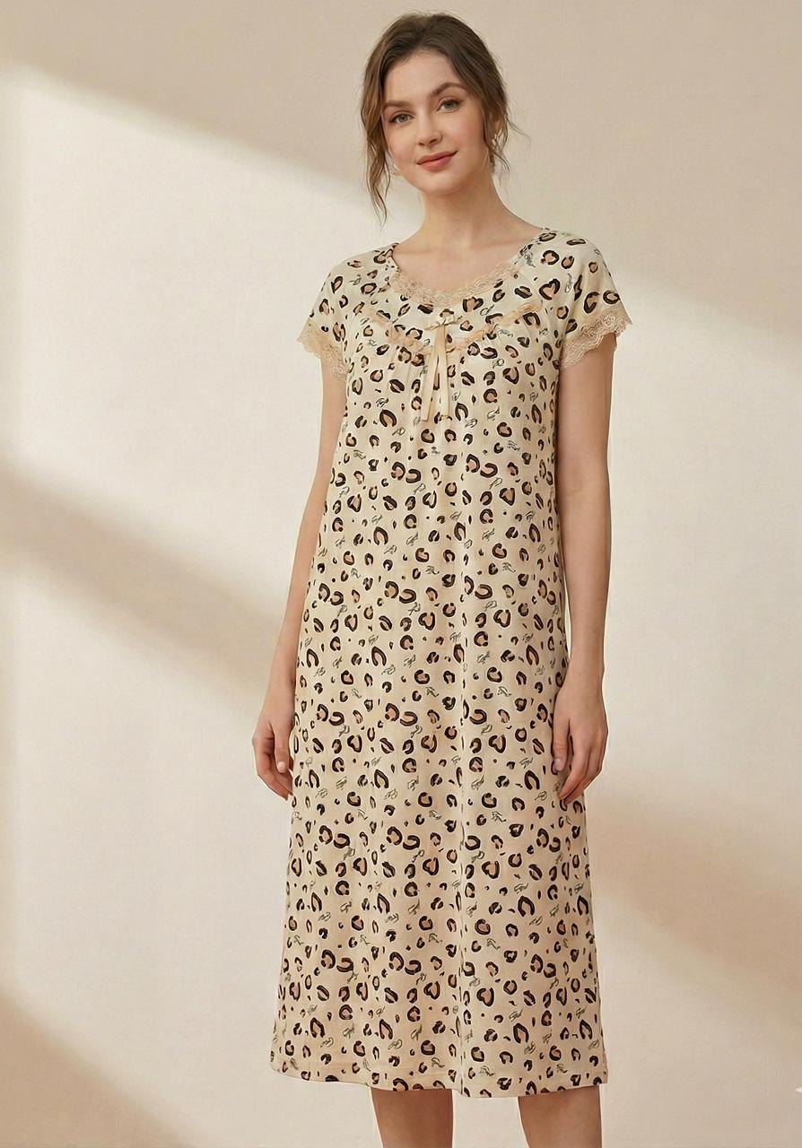 Leopard Print Sleep Shirt – Breezy and Stylish | Comfortable Women's Clothing UAE | House of Shreenaa