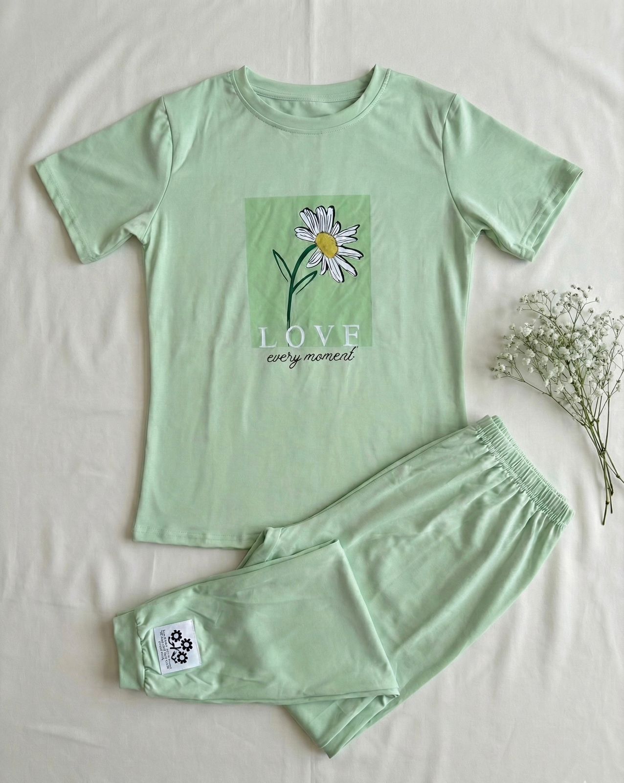 Floral Graphic Pyjama Set – Full-Length Nightsuit for Women | Comfortable Women's Clothing UAE | House of Shreenaa