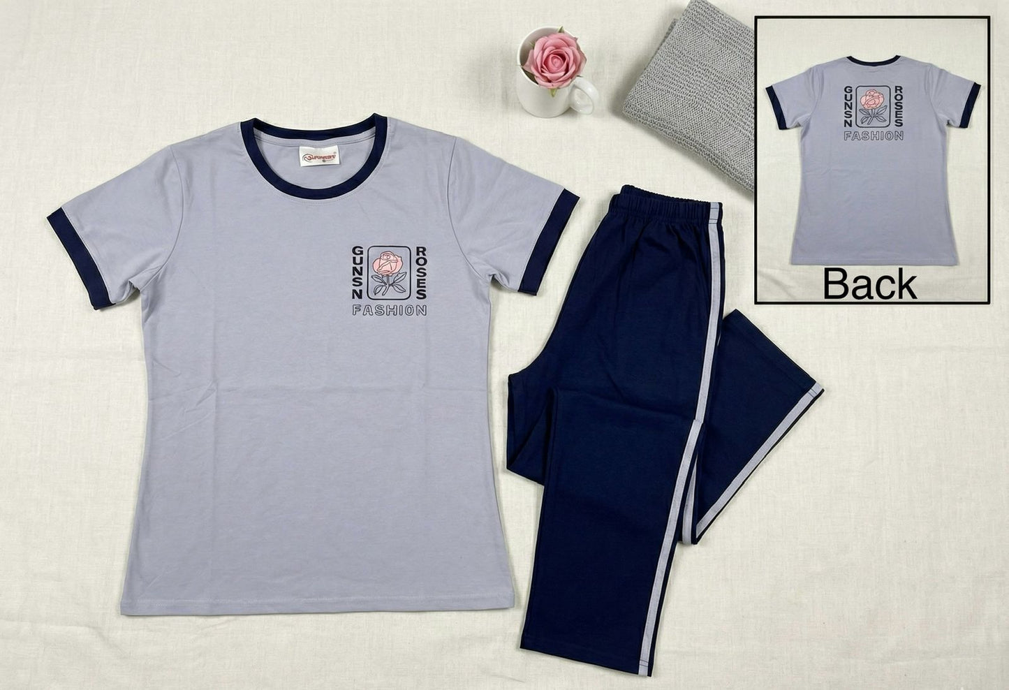 "Guns N Roses" Style Cotton Co-ord Set - Fashion Loungewear for Women | Comfortable Women's Clothing UAE | House of Shreenaa