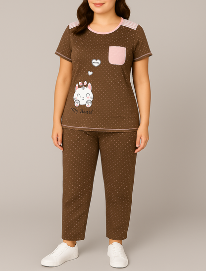 Sweetheart Kitty Pyjama Set – Cute, Comfy & Perfect for Lounging for Women