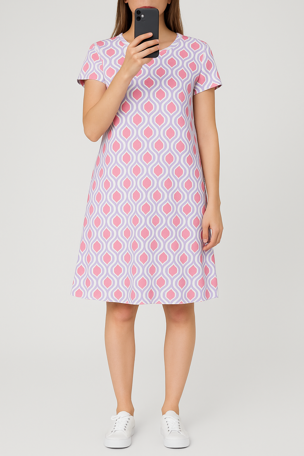 Women’s Printed Half Sleeve Sleep Shirt –  Teardrop Pattern