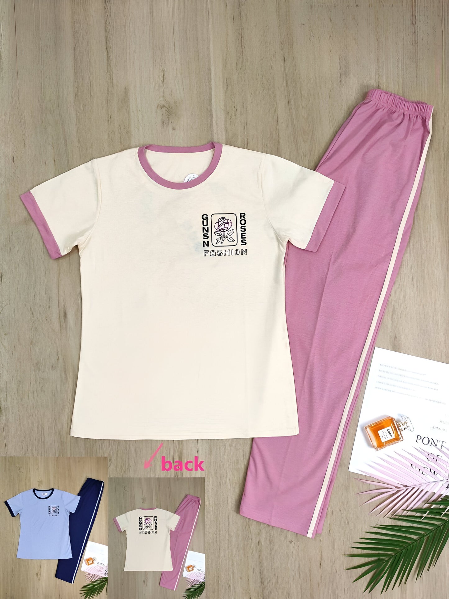 "Guns N Roses" Print Fashion Night Suit – 2PC Cotton Co-ord Set for Women