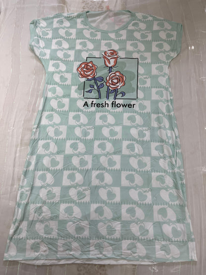 Blossom Heart Sleep Gown – Floral Charm Meets Cozy Comfort