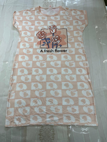 Blossom Heart Sleep Gown – Floral Charm Meets Cozy Comfort