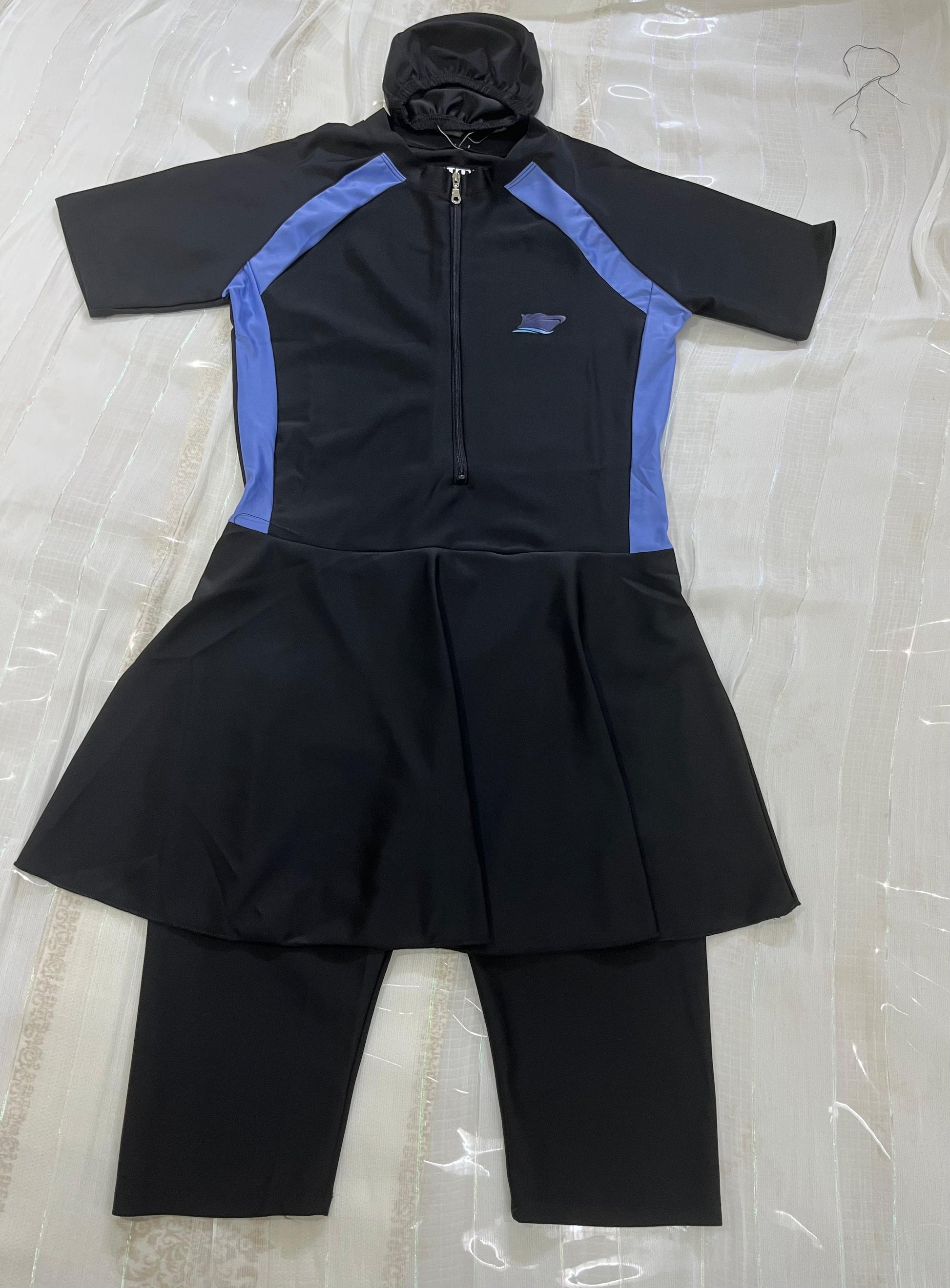 Modest Women's Swimsuit Set – Skirted Swim Top with Leggings & Swim Cap - House of Shreenaa