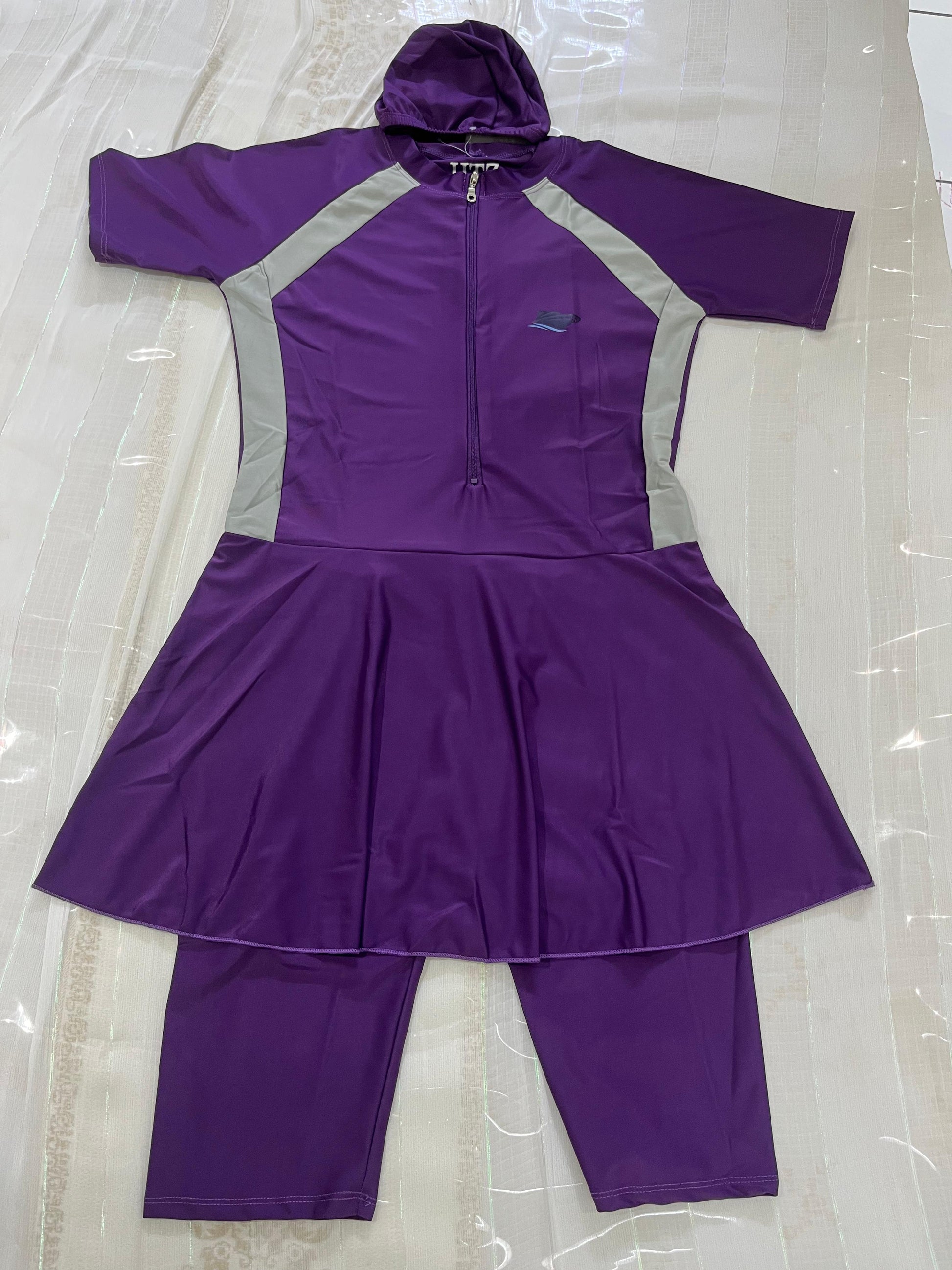 Modest Women's Swimsuit Set – Skirted Swim Top with Leggings & Swim Cap - House of Shreenaa