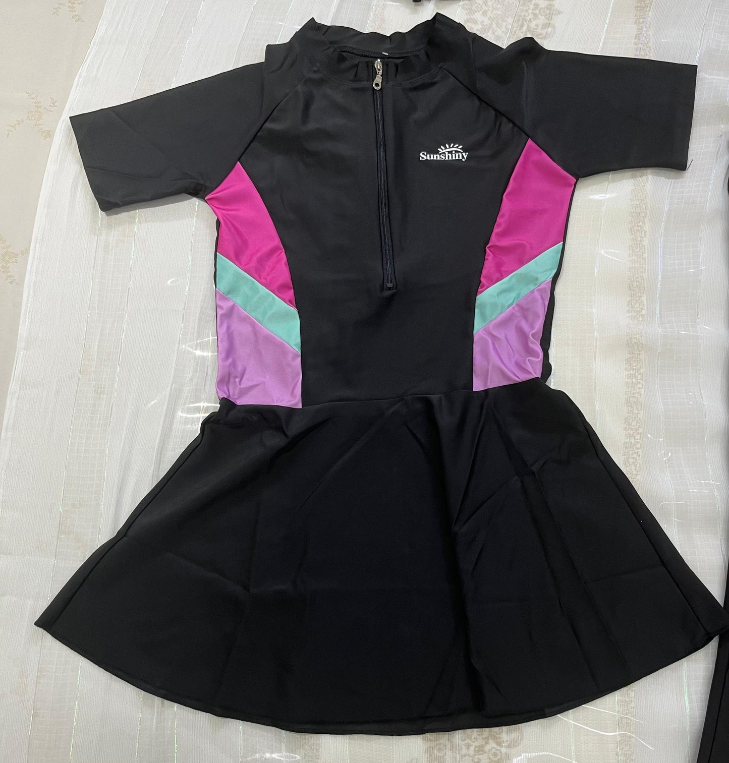 Modest Full-Coverage 3-Piece Swimming Costume with Cap for Women