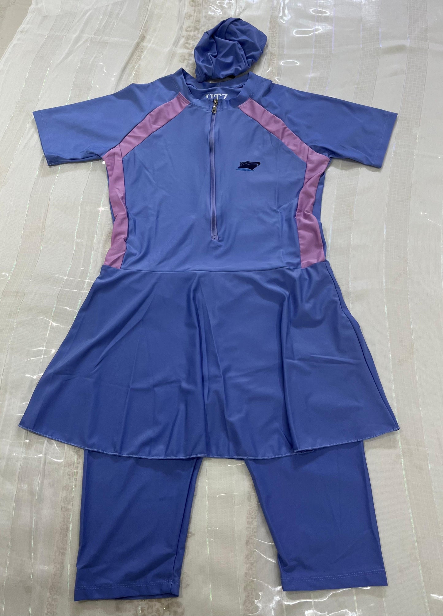 Modest Women's Swimsuit Set – Skirted Swim Top with Leggings & Swim Cap - House of Shreenaa