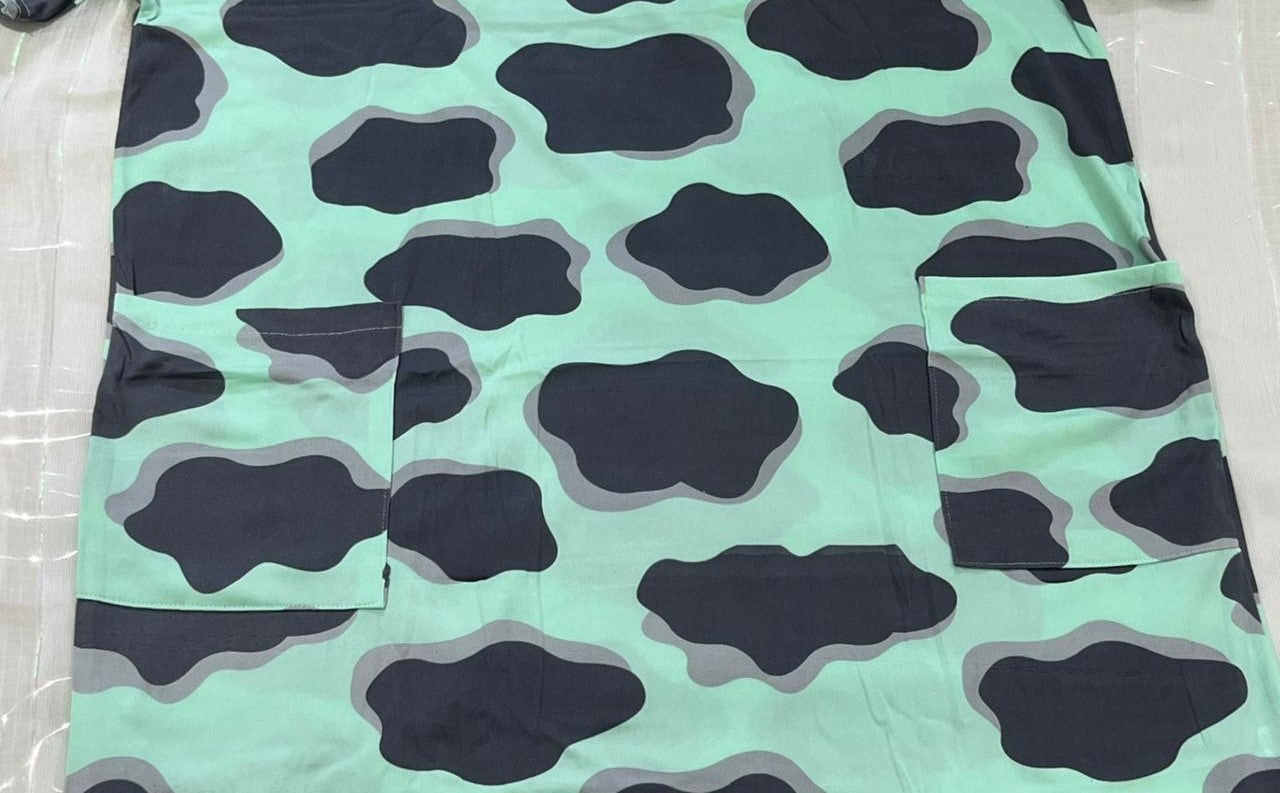 Women’s Print Cotton Sleep Shirt with Pockets – Relaxed One-Piece Knee Length Night Dress - House of Shreenaa