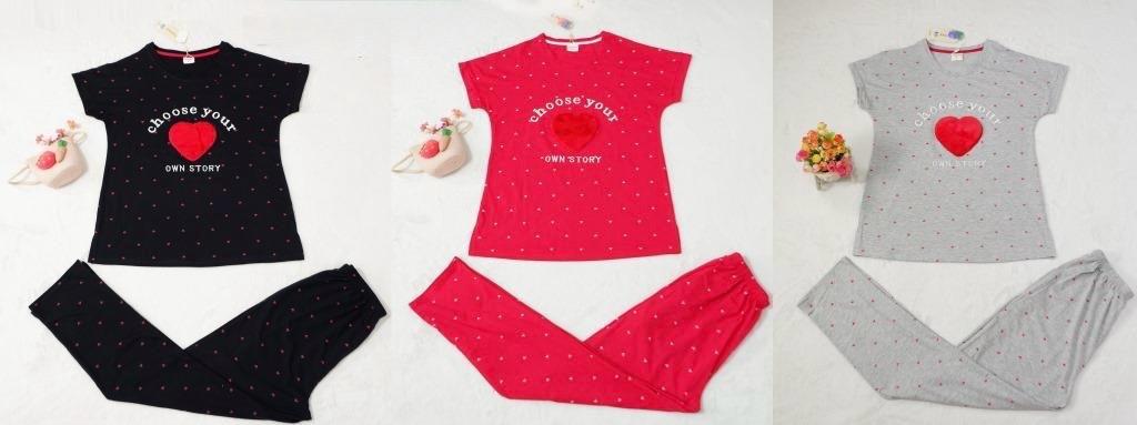 “Choose Your Own Story” Heart Print Pyjama Set – Inspiring Comfort in Every Color