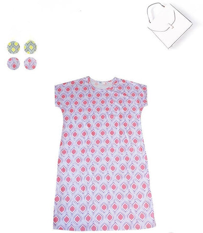 Women’s Printed Half Sleeve Sleep Shirt –  Teardrop Pattern