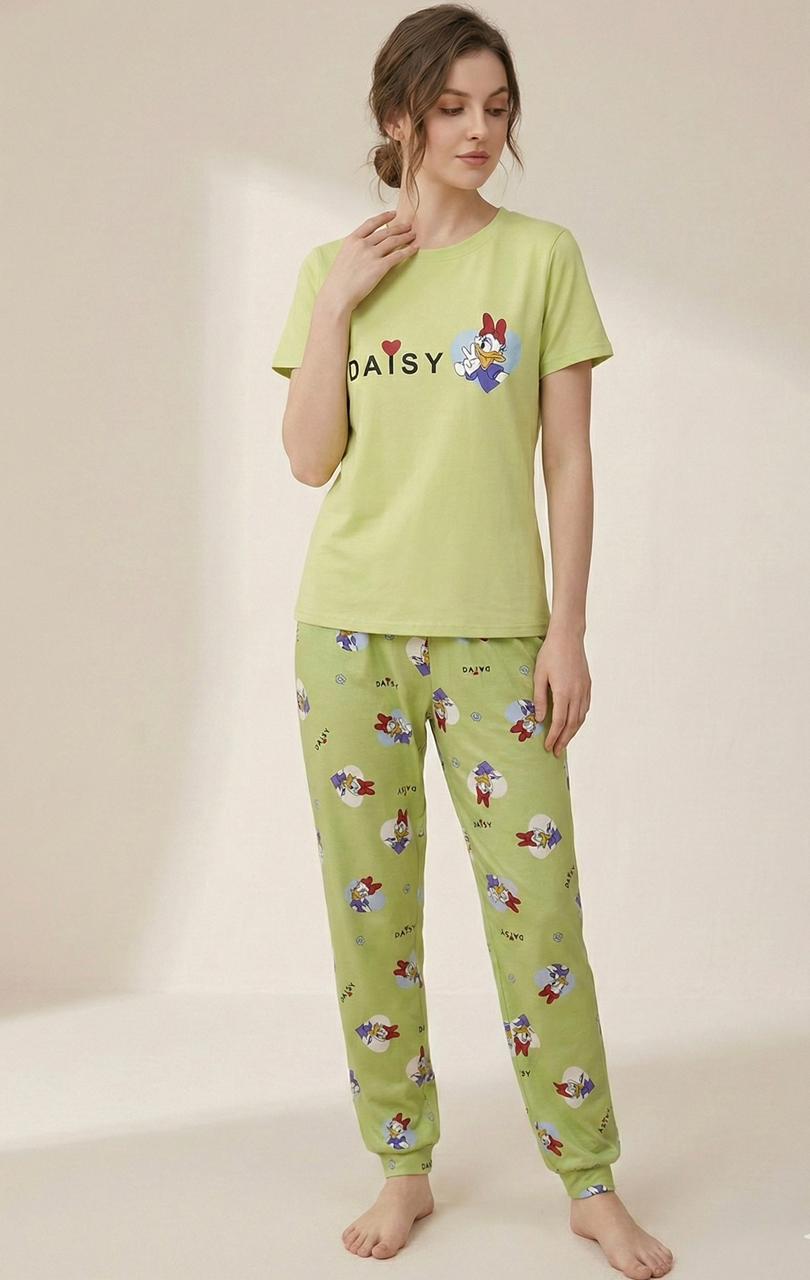 Daisy Character Printed Cute Pyjama Set – Soft Full-Length Nightsuit | Comfortable Women's Clothing UAE | House of Shreenaa