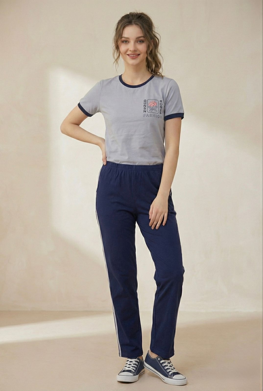 "Guns N Roses" Style Cotton Co-ord Set - Fashion Loungewear for Women | Comfortable Women's Clothing UAE | House of Shreenaa