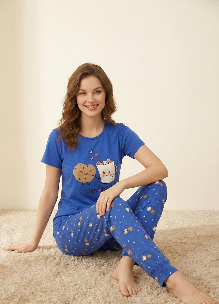“Happy Time" Print Pyjama Set – Playful Comfort for Every Mood for Girls | Comfortable Women's Clothing UAE | House of Shreenaa