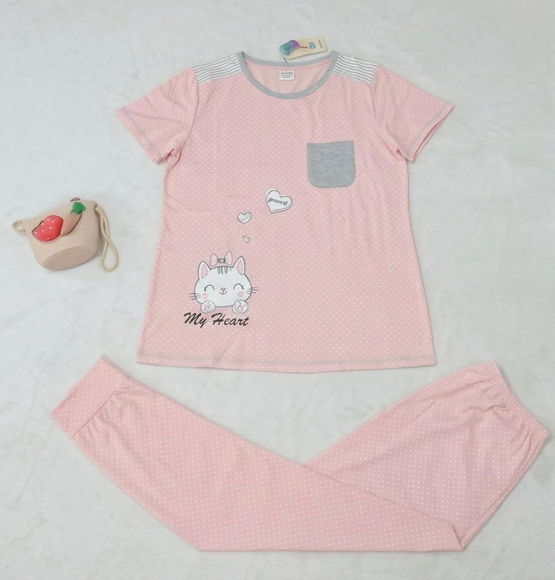 Sweetheart Kitty Pyjama Set – Cute, Comfy & Perfect for Lounging for Women | Comfortable Women's Clothing UAE | House of Shreenaa