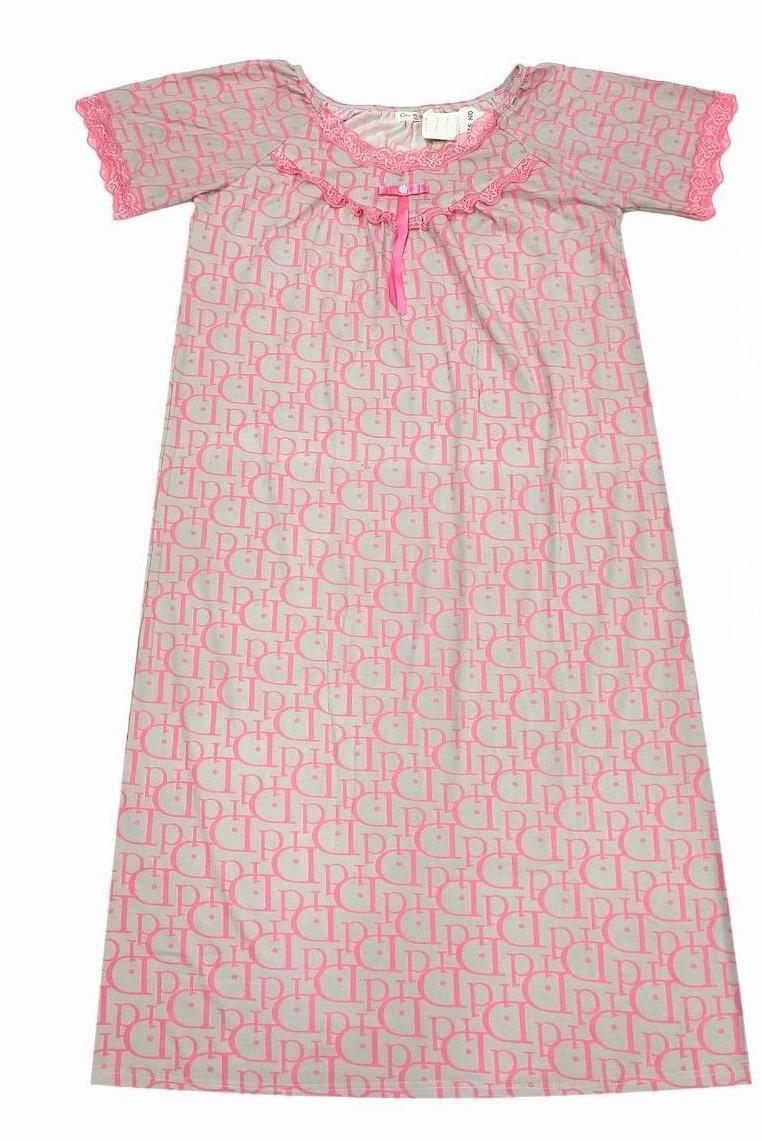 Elegant Monogram Full Length Sleep Shirt | Comfortable Women's Clothing UAE | House of Shreenaa