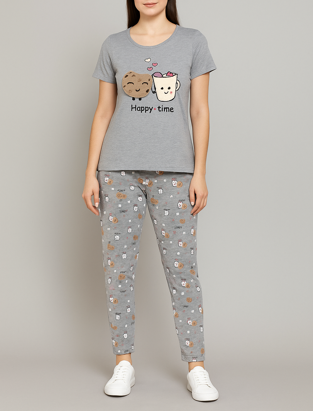 “Happy Time" Print Pyjama Set – Playful Comfort for Every Mood for Girls