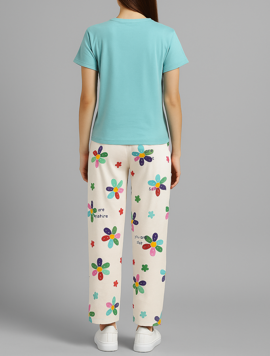 blue Sunshine Bloom Pyjama Set – Uplifting Floral Comfort for Everyday Lounging for Women , 