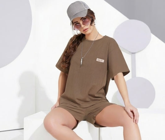 Premium T-Shirt & Shorts Set – Stylish Everyday Comfort for Girls | Comfortable Women's Clothing UAE | House of Shreenaa