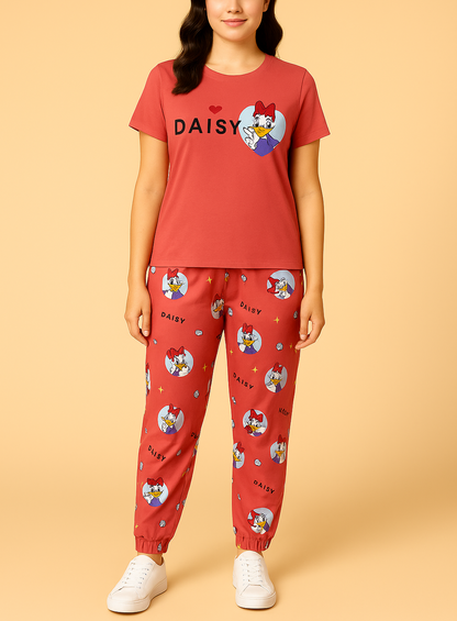 Daisy Printed Pyjama Set – Cute and Comfy