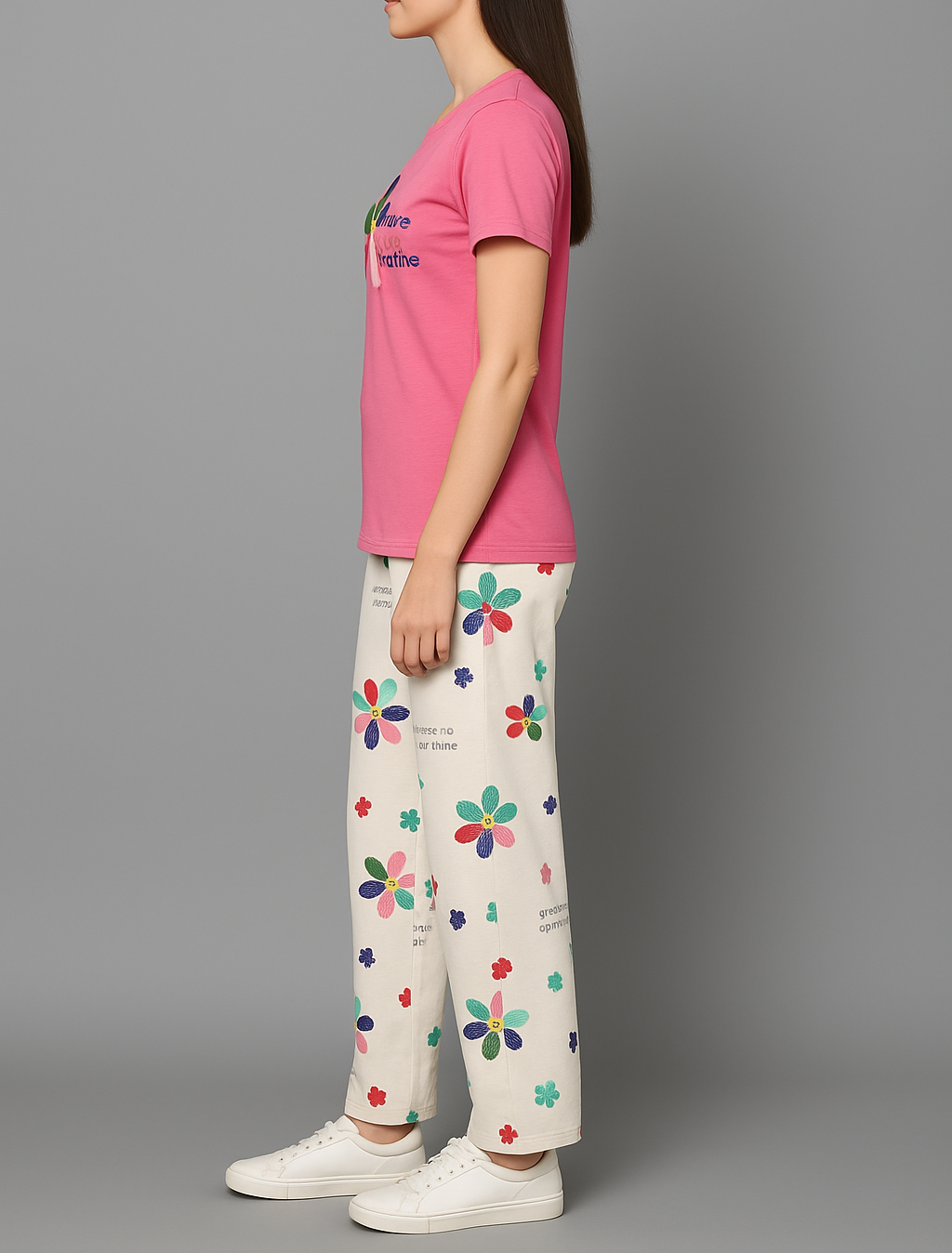 pink Sunshine Bloom Pyjama Set – Uplifting Floral Comfort for Everyday Lounging for Women 
